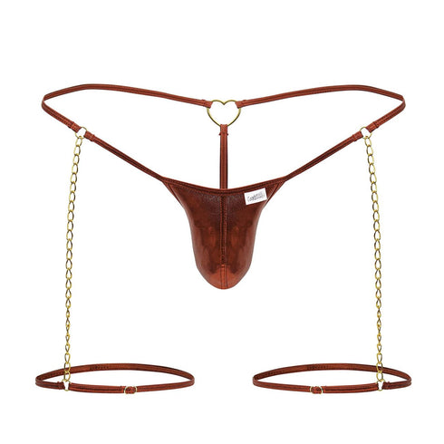 CandyMan 99827 Chain-Garter Thongs Color Red